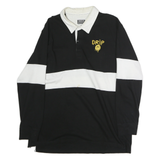 CORNERSTORE BODEGA Mens Black & White Smiley Long Sleeve Cotton Polo Shirt L