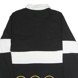 CORNERSTORE BODEGA Mens Black & White Smiley Long Sleeve Cotton Polo Shirt L