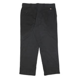 DICKIES Mens Black Regular Fit Straight Trousers W36 L29 Cotton Blend Zip