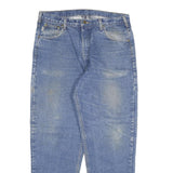 CARHARTT Mens Blue Regular Fit Straight Leg Denim Rinse W36 L31 Zip Jeans