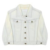 SANDRO Womens White Cotton Blend Button Jacket XXS Denim Casual Outerwear