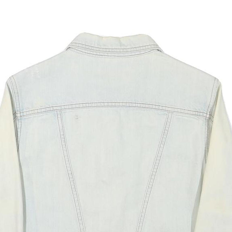 SANDRO Womens White Cotton Blend Button Jacket XXS Denim Casual Outerwear