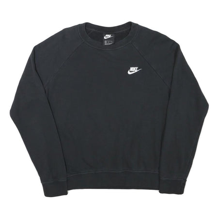 NIKE Womens Black Cotton Blend Crew Neck M Sweatshirt Sportswear
