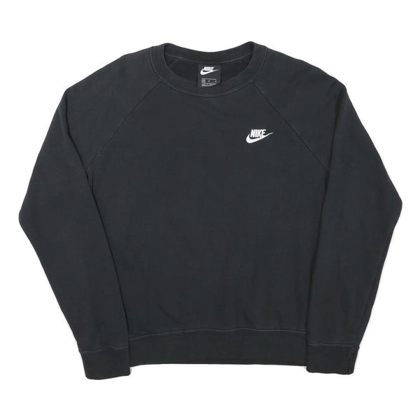 NIKE Womens Black Cotton Blend Crew Neck M Sweatshirt Sportswear