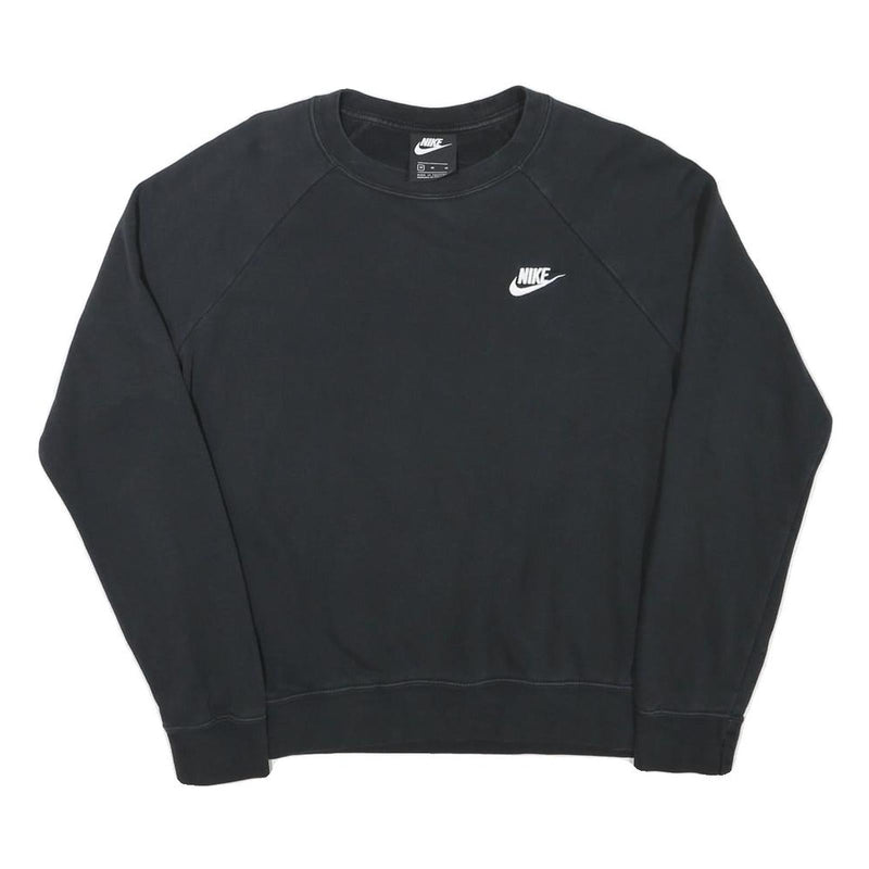 NIKE Womens Black Cotton Blend Crew Neck M Sweatshirt Sportswear