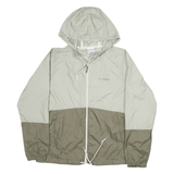 COLUMBIA Womens Grey & Brown Lightweight Nylon Hooded Jacket M Zip Casual