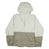 COLUMBIA Womens Grey & Brown Lightweight Nylon Hooded Jacket M Zip Casual