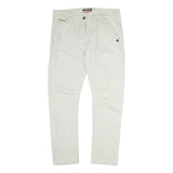 MAISON SCOTCH Mens Cotton White Regular Fit Straight Leg Trousers W34 L28