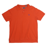 CHAPS Mens Orange Short Sleeve Plain XL Cotton Polo Shirt Casual Classic
