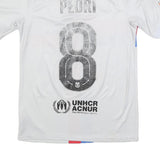 NIKE Mens White Barcelona Football Shirt S Short Sleeve Crew Neck Pedri 8