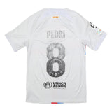 NIKE Mens White Barcelona Football Shirt S Short Sleeve Crew Neck Pedri 8