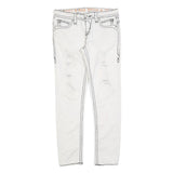 ROCK REVIVAL Womens Jeans White Slim Skinny Denim W30 L30 Embroidered Back