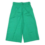 ELA Womens Linen Blend Green Relaxed Wide-Leg Trousers W26 L19 Summer Comfort