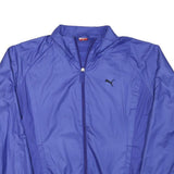 PUMA Womens Blue Polyester Blend Track Jacket L Zip Plain Sport Activewear