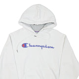 CHAMPION Mens White Pullover Hoodie S Cotton Blend Casual Sportswear