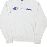 CHAMPION Mens White Pullover Hoodie S Cotton Blend Casual Sportswear