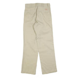 DICKIES Mens Cotton Blend Beige Regular Straight Fit Trousers W28 L30 Workwear
