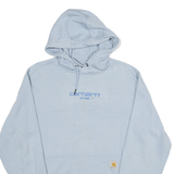 CARHARTT Mens Blue Hoodie M Cotton Blend Pullover Casual Lightweight Sweatshirt