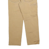 CARHARTT Mens Beige Relaxed Straight Trousers W32 L30 Cotton Blend Workwear Zip