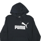 PUMA Womens Black Hoodie XL Cotton Blend Pullover Logo Print Casual