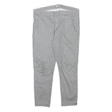 M.SARA Womens Cotton Blend White & Black Slim Tapered Trousers W32 L24 Stylish