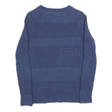 FAT FACE Womens Blue Patterned Jumper Crew Neck Basic Knit UK 8 Cotton Blend