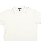 NAUTICA Mens White Short Sleeve Plain M Cotton Blend Polo Shirt Casual Classic