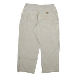 CARHARTT Mens Relaxed Beige Denim W32 L27 Workwear Zip Closure Jeans