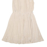 Womens Beige & Black Polka Dot Sleeveless Day Dress Polyester Blend S Shirt