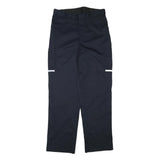 Mens Navy Relaxed Fit Polyester Blend Workwear Zip Trousers W34 L33