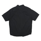 WRANGLER Mens Black Casual Cotton Blend Short Sleeve Shirt L Button Pocket