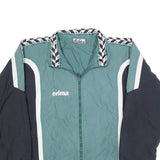 ERIMA Mens Green & Navy Zip Front Polyester Jacket L Sportswear Athletic Casual