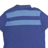 TOMMY HILFIGER Mens Blue & Light Blue Striped Short Sleeve Polo Shirt L Cotton