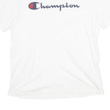 CHAMPION Mens White Graphic T-Shirt XL Short Sleeve Crew Neck Casual