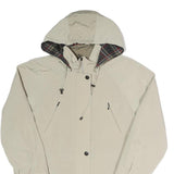 NAUTICA Womens Beige Polyester Hooded Zip Jacket L Plain Long Sleeve Casual