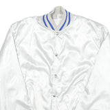 BIRDIE Mens White Satin Button Nylon Varsity Jacket L U S Coast Guard
