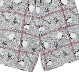 Mens Shorts White Black Patterned L W30 Casual Summer Drawstring Waist