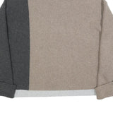 FRENCH CONNECTION Womens Beige & Grey Colourblock Plain Turtle Neck Jumper Wool
