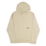 PUMA Mens Beige Cotton Hoodie L ¼ Zip Pullover Casual Sportswear
