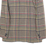 VALENTINO Womens Red Beige Check Blazer L Woven Button Jacket Classic Tailored