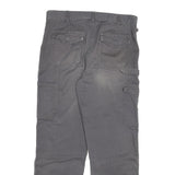 DICKIES Mens Cotton Blend Grey Regular Fit Straight Leg Trousers W34 L30