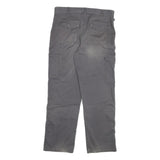 DICKIES Mens Cotton Blend Grey Regular Fit Straight Leg Trousers W34 L30