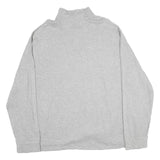 POLO RALPH LAUREN Mens Grey Cotton Plain Half Zip Jumper 2XL Casual Sweatshirt