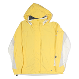 COLUMBIA Womens Yellow & White Outdoor Jacket XL Polyester Athletic Zip Hooded