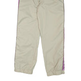 KAPPA Womens Joggers Beige & Violet Logo Slim Tapered M W32 L29 Nylon Track