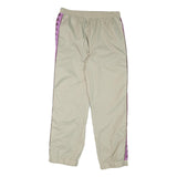 KAPPA Womens Joggers Beige & Violet Logo Slim Tapered M W32 L29 Nylon Track