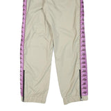 KAPPA Womens Joggers Beige & Violet Logo Slim Tapered M W32 L29 Nylon Track