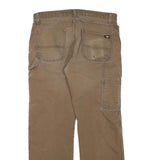 DICKIES Mens Regular Fit Straight Cotton Blend Brown Zip W34 L30 Workwear Jeans