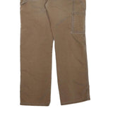 DICKIES Mens Regular Fit Straight Cotton Blend Brown Zip W34 L30 Workwear Jeans