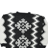 SWEET BABY JANE Womens Black & White Patterned Jumper Crew Neck Basic Knit M